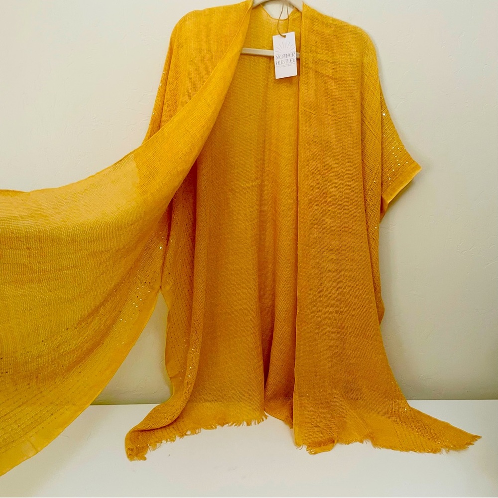 Golden Sequin Kimono Cover Up